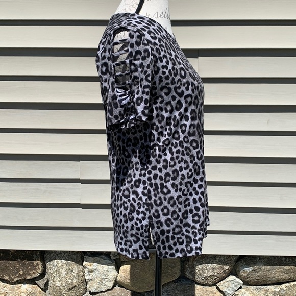 MICHAEL MICHAEL KORS Gunmetal Leopard Print T-Shirt - Picture 10 of 14